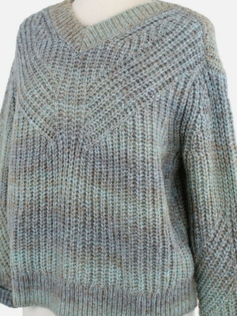 Club Monaco Women's Sweater Watercolor Yarn Italian Chandail Blue
